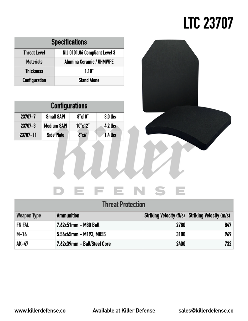 Level 3 / 3+ Ceramic Body Armor – Killer Defense, Inc Level 3 / 3+ Ceramic Body Armor – Killer Defense, Inc